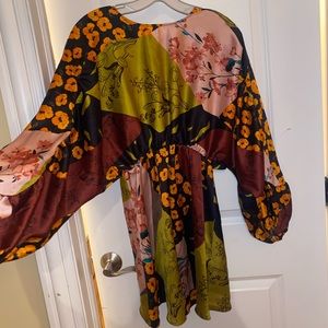 Floral Print, Long Sleeve Dress